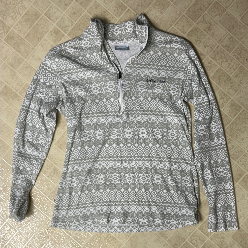 Gray Patterned Columbia Quarter Zip
